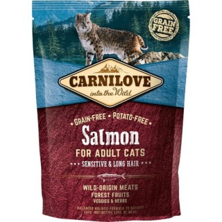 Carnilove 400g Sensit.Salmon Long Hair adult cat AKCE